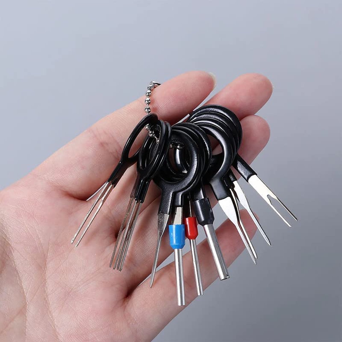 Ontgrendelingsgereedschap autostekker, uitspingereedschap, 11 stuks terminal removal Tool kit, draad connector pin extractor, steekverbinding demontage, gereedschap pin trekker, kabel stekker demontage